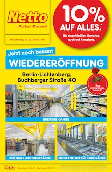 Aktueller Netto Marken-Discount Prospekt (Berlin) Netto Marken-Discount Prospekt "Wiedereröffnung - 10% auf ALLES" mit Seiten (Berlin)