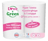 Papier hygiénique - LOVE & GREEN - Carrefour Papier hygiénique - LOVE & GREEN à 4,95 € dans le catalogue Carrefour