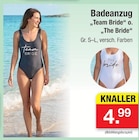 Badeanzug „Team Bride“ o. „The Bride“ Angebote bei Zimmermann Emden für 4,99 €