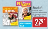 Gedächtnis Training oder Fit im Kopf Angebote von Alles, was Rätselfreunde lieben bei ALDI Nord Wermelskirchen für 2,29 €