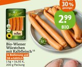 Bio-Wiener Würstchen mit Kalbfleisch im Angebot bei tegut in Filderstadt Bio-Wiener Würstchen mit Kalbfleisch Angebote von Bio Lust bei tegut Filderstadt für 2,99 €