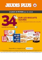 Catalogue Supermarchés Hyper U en cours à Cornille et alentours, "JEUDIS PLUS U", 1 page, 24/02/2026 - 26/02/2026