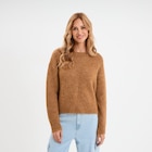 Pull col rond manches longues camel femme en promo chez La Halle Pull col rond manches longues camel femme dans le catalogue La Halle