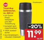 Travel Mug Isolierbecher von  im aktuellen Netto Marken-Discount Prospekt für 11,99 €