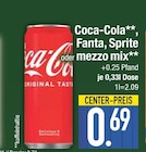 Coca-Cola oder Fanta oder Sprite oder mezzo mix im aktuellen EDEKA Prospekt für 0,69 €