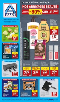 Prospectus Aldi en cours, "NOS ARRIVAGES BEAUTÉ JUSQU'À -80% SUR LE 2ÈME", page 1 sur 43