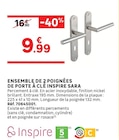 Ensemble de 2 poignées de porte à clé Sara - INSPIRE dans le catalogue LEROY MERLIN