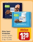Schokolade im Angebot bei REWE in Reutlingen Schokolade Angebote von Ritter Sport bei REWE Reutlingen für 1,29 €