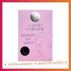 Bonnet de nuit en satin noir à 1,17 € dans le catalogue B&M