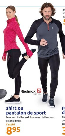 Shirt ou pantalon de sport - Action à Aulnay-sous-Bois Shirt ou pantalon de sport en promo chez Action Aulnay-sous-Bois à 8,95 €