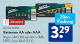 Aktuelles Batterien AA oder AAA Angebot bei ALDI SÜD in Ansbach ab 3,29 €