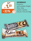 Proteino und Lavabar Riegel Angebote von Ironmaxx bei Müller Erfurt für 1,33 €