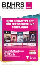 Nintendo im Telekom Partner Bührs Lingen Prospekt in Lingen Aktueller Telekom Partner Bührs Lingen Prospekt mit Nintendo, "DEIN GESAMTPAKET FÜR FERNSEHEN UND STREAMING", Seite 1