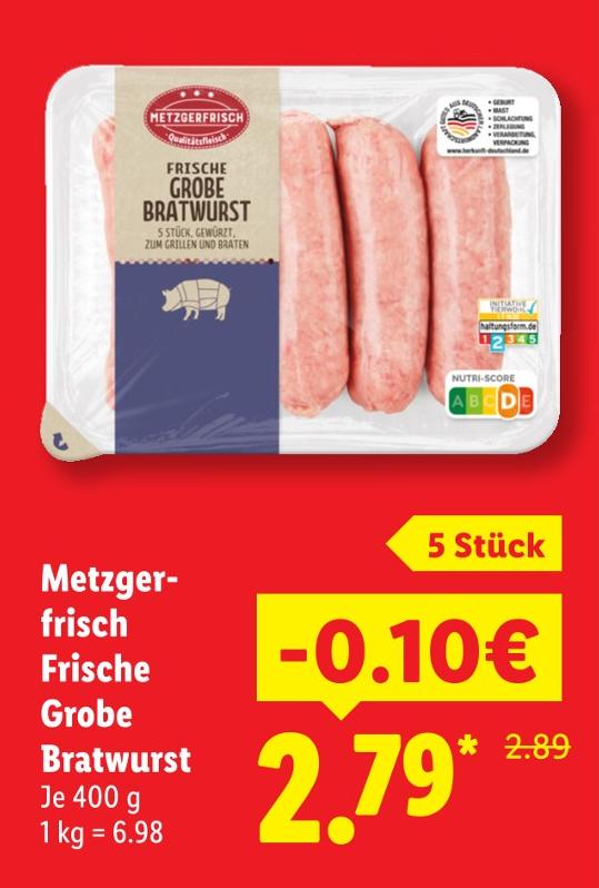 Frische Grobe Bratwurst