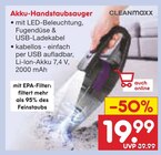 Akku-Handstaubsauger Angebote von CLEANMAXX bei Netto Marken-Discount Esslingen für 19,99 €