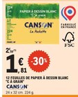 Papier à dessin blanc 'c à grain' - CANSON en promo à 1,81 € chez E.Leclerc Papier à dessin blanc 'c à grain' - CANSON dans le catalogue E.Leclerc