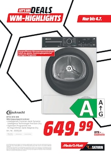 Wäschetrockner im MediaMarkt Saturn Prospekt "LET'S GO! DEALS WM-HIGHLIGHTS" mit 18 Seiten (Bochum)