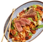 Aktuelles Spaghetti Napoli mit 150g Lady-Steak Angebot bei mömax in Mannheim ab 9,50 €
