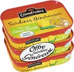 Sardines Généreuses marinade citron basilic sans huile - CONNETABLE en promo chez Casino Supermarchés Valence à 2,90 €