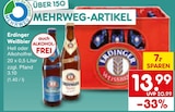 Weißbier Hell oder Alkoholfrei Angebote von Erdinger bei Netto Marken-Discount Memmingen für 13,99 €