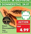 Kaufland Seelow - Brasil. Riesenpapaya, lose Angebot im Prospekt Brasil. Riesenpapaya, lose bei Kaufland im Seelow Prospekt für 4,99 €