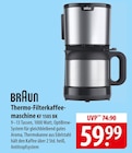 Aktuelles Braun Thermo-Filterkaffeemaschine KF 1505 BK Angebot bei famila Nordost in Gifhorn ab 59,99 €