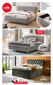 Boxspringbett im aktuellen Möbel Martin Prospekt (Mannheim) Boxspringbett im Möbel Martin Prospekt "JETZT PROFITIEREN: KÜCHENMESSE" mit 20 Seiten (Mannheim)