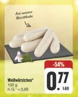 Weißwürstchen im Angebot bei E center in Bamberg Weißwürstchen Angebote bei E center Bamberg für 0,77 €