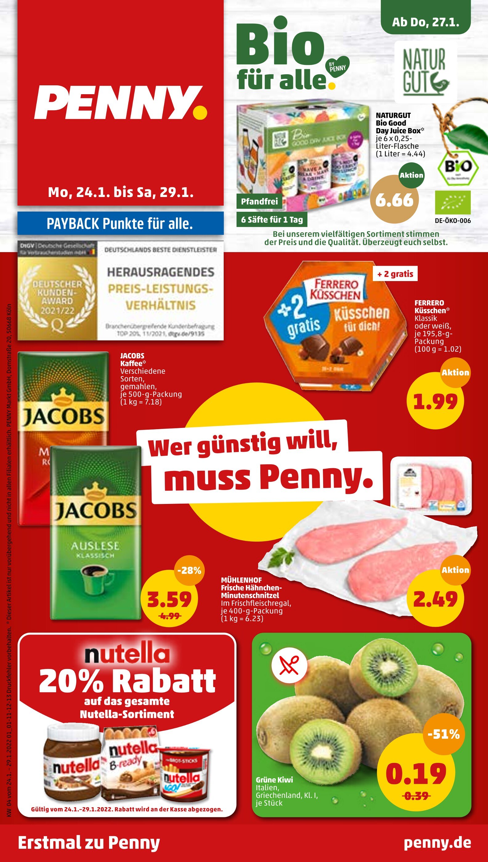 Penny-Markt Prospekt für Brandenburg mit 44 Seiten Penny-Markt Prospekt für Brandenburg: "Top Angebote", 44 Seiten, 24.01.2022 - 29.01.2022
