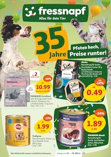 Fressnapf Prospekt 35 Jahre - Pfoten hoch, Preise runter! mit 15 Seiten