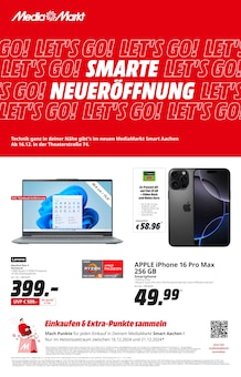 Smartphone im MediaMarkt Saturn Prospekt "SMARTE NEUERÖFFNUNG" mit 8 Seiten (Aachen)