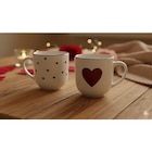 Lot de 2 tasses à café " Saint-Valentin" en promo chez Carrefour Market Lot de 2 tasses à café " Saint-Valentin" dans le catalogue Carrefour Market