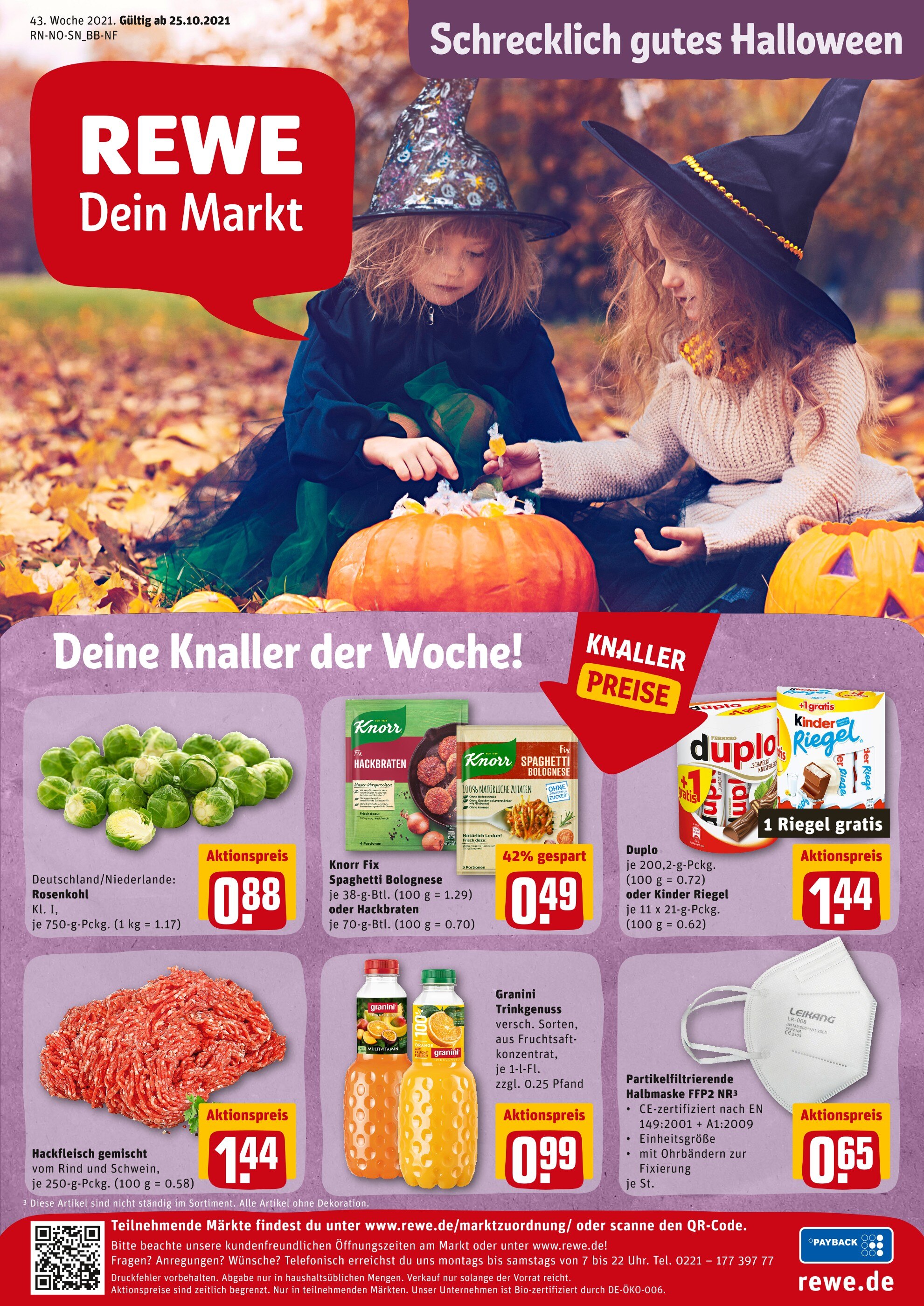 REWE Prospekt für Bodenwerder mit 24 Seiten REWE Prospekt für Bodenwerder: "Angebote im Markt", 24 Seiten, 25.10.2021 - 30.10.2021