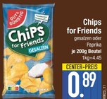 Chips for Friends gesalzen im EDEKA Prospekt Chips for Friends gesalzen von Gut & Günstig im aktuellen EDEKA Prospekt für 0,89 €