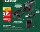 Poste à souder Inverter à fil fourré - PARKSIDE en promo chez Lidl Pontoise à 89,00 €