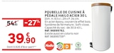 Poubelle de cuisine à pédale acier 30 L - HAILO en promo chez LEROY MERLIN Poubelle de cuisine à pédale acier 30 L - HAILO dans le catalogue LEROY MERLIN