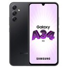 Smartphone Samsung Galaxy A34 66" 5G Nano SIM 128 Go Noir - Samsung en promo chez Fnac Paris à 349,00 €