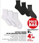 Lot de 3 paires de mi-chaussettes femme - U Collection en promo chez Super U Perpignan à 4,90 €