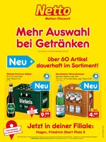 Netto Marken-Discount Prospekt "Mehr Auswahl
bei Getränken", 2 Seiten, für Iserlohn, 17.02.2020 - 22.02.2020 Netto Marken-Discount Prospekt "Mehr Auswahl
bei Getränken", 2 Seiten, für Iserlohn, 17.02.2020 - 22.02.2020