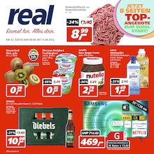 Real Prospekt für Krefeld mit 32 Seiten Real Prospekt für Krefeld: "Aktuelle Angebote", 32 Seiten, 08.08.2022 - 13.08.2022