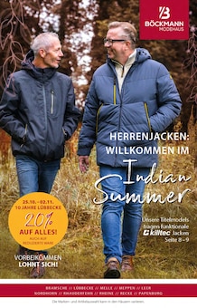 Modehaus Böckmann Prospekt HERRENJACKEN: WILLKOMMEN IM INDIAN SUMMER mit  Seiten in Minden und Umgebung