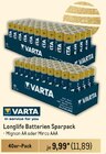 Longlife Batterien Sparpack Angebote von Varta bei Metro Herne für 11,89 €