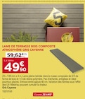 Gedimat La Guerche-de-Bretagne - Promo Lame de terrasse bois composite Atmosphère Gris Cayenne Promo Lame de terrasse bois composite Atmosphère Gris Cayenne à 49,90 € dans le catalogue Gedimat à La Guerche-de-Bretagne