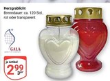 Herzgrablicht rot im Angebot bei GLOBUS in Rodgau Herzgrablicht rot Angebote von GALA bei GLOBUS Rodgau für 2,99 €