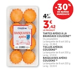 Tartes Apéro à la Brandade - COUDENE - Super U à Valence Tartes Apéro à la Brandade - COUDENE en promo chez Super U Valence à 3,42 €