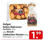 Hofgut Kokos-Makronen oder Kirsch- Lebkuchen-Herzen Angebote bei famila Nordost Hannover für 1,99 €