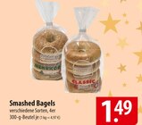 Mehrkorn Bagel oder Classic Bagel Angebote von Smashed bei famila Nordost Stralsund für 1,49 €