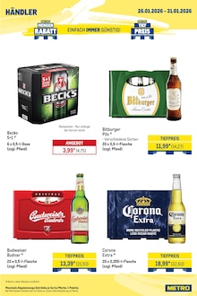 Becks im METRO Prospekt "Wochenengebote Haendler + Monats Mix" mit 28 Seiten (Oberhausen)