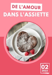 Catalogue Recettes à Paris, avec 1 page Prospectus Recettes à Paris, "De l'amour dans l'assiette", 1 page, 08/02/2023 - 15/02/2023