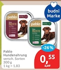 Hundenahrung im Angebot bei budni in Berlin Hundenahrung Angebote von Pablo bei budni Berlin für 0,55 €